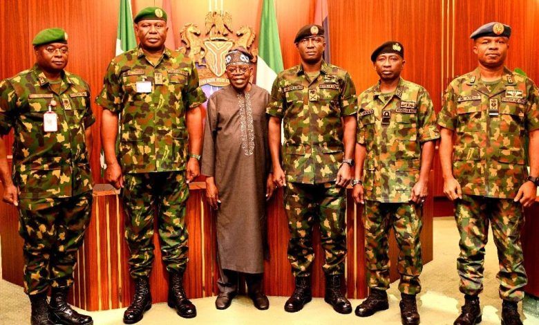 Tinubu Decorates New Service Chiefs, Charges Them to Crush Emerging Security Threats