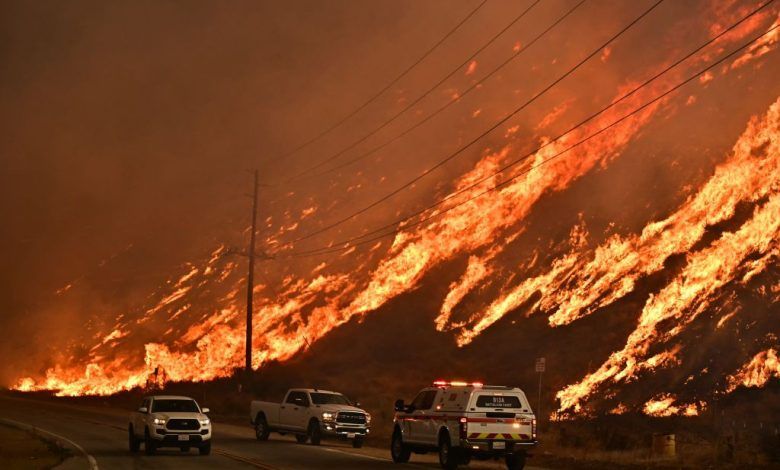 Thousands evacuated as new fast-growing fire ignites near Los Angeles
