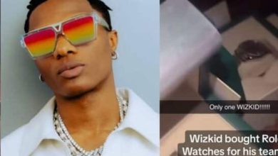 Wizkid splashes millions on Rolex wristwatches for his team