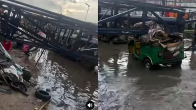 Tragedy Strikes in Aba as Billboard Collapses on Tricycles, Casualties Feared