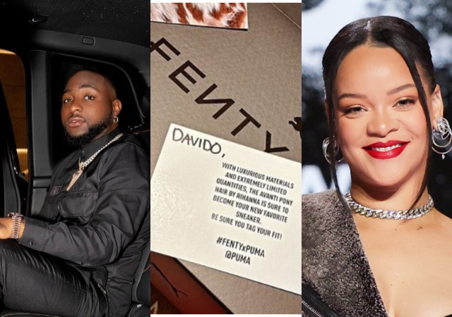 Davido thrilled as Rihanna gifts him box of shoes
