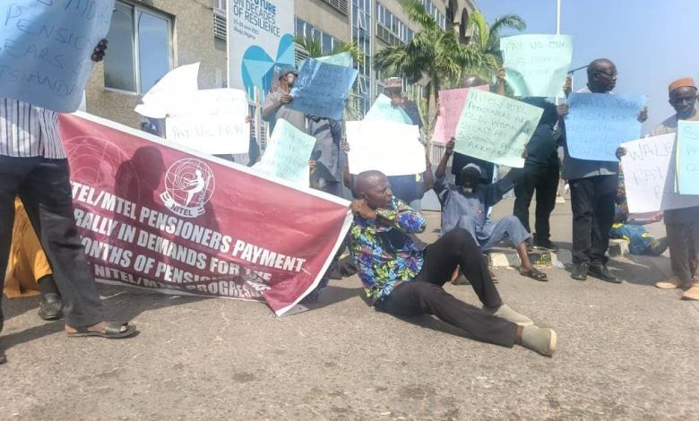 NITEL-MTEL Pensioners Protest 35 Months of Unpaid Benefits at Finance Ministry