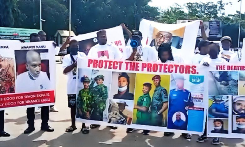 Protesters Decry Insecurity in South-East, Reject Calls for Nnamdi Kanu’s Release
